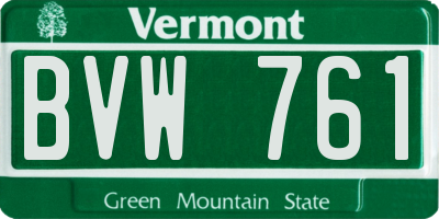 VT license plate BVW761