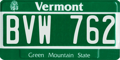 VT license plate BVW762