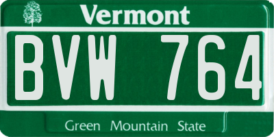 VT license plate BVW764
