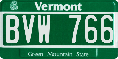 VT license plate BVW766