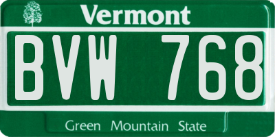 VT license plate BVW768