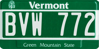 VT license plate BVW772