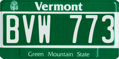 VT license plate BVW773
