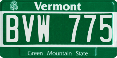VT license plate BVW775