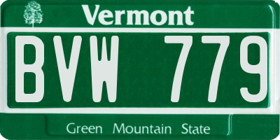 VT license plate BVW779