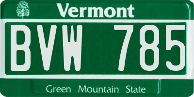 VT license plate BVW785