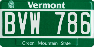 VT license plate BVW786