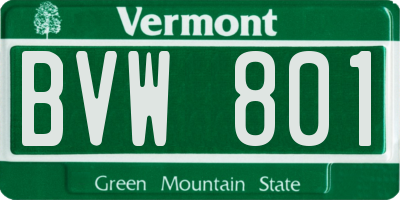 VT license plate BVW801