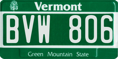VT license plate BVW806