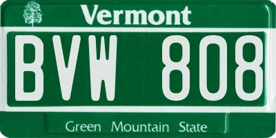 VT license plate BVW808