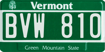 VT license plate BVW810