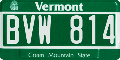 VT license plate BVW814