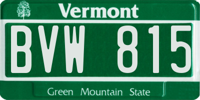 VT license plate BVW815
