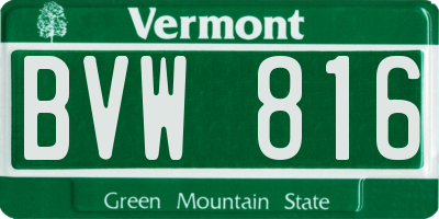 VT license plate BVW816