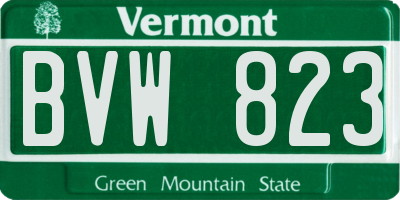 VT license plate BVW823