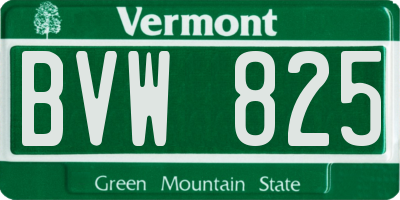 VT license plate BVW825