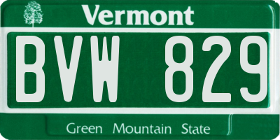 VT license plate BVW829