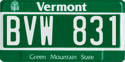 VT license plate BVW831