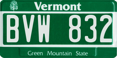VT license plate BVW832