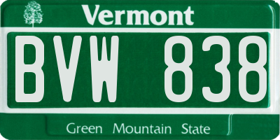 VT license plate BVW838