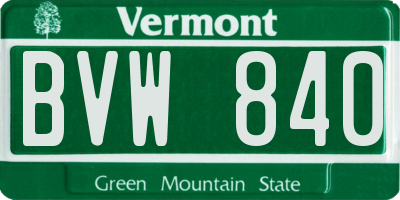 VT license plate BVW840