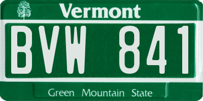 VT license plate BVW841