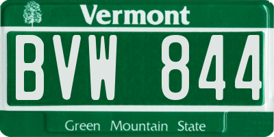 VT license plate BVW844