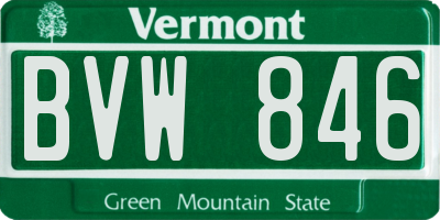 VT license plate BVW846