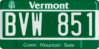 VT license plate BVW851