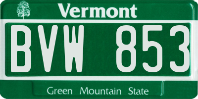 VT license plate BVW853