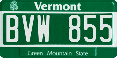 VT license plate BVW855