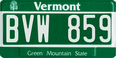 VT license plate BVW859