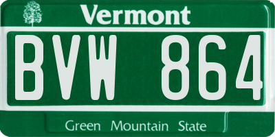VT license plate BVW864