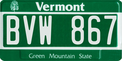 VT license plate BVW867
