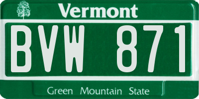 VT license plate BVW871