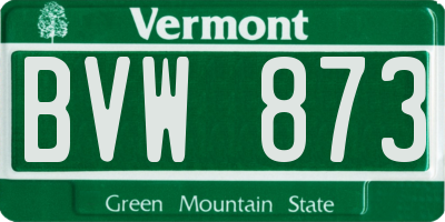 VT license plate BVW873