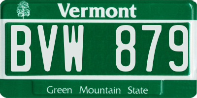 VT license plate BVW879