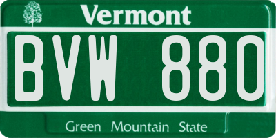 VT license plate BVW880