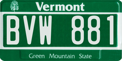 VT license plate BVW881