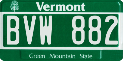 VT license plate BVW882