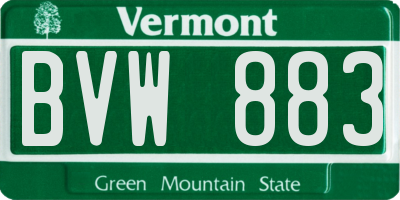 VT license plate BVW883