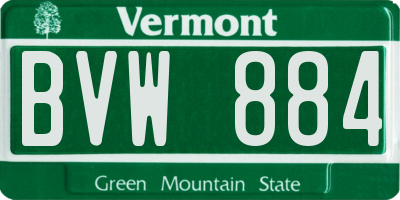 VT license plate BVW884