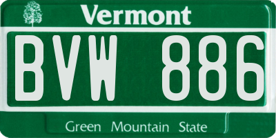 VT license plate BVW886
