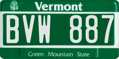VT license plate BVW887