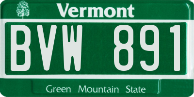 VT license plate BVW891