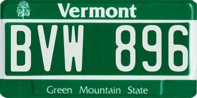 VT license plate BVW896