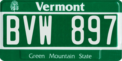 VT license plate BVW897