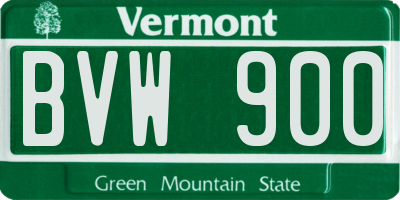 VT license plate BVW900