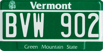 VT license plate BVW902
