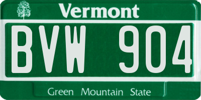 VT license plate BVW904